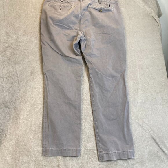 Polo Ralph Lauren Mens Chino Pants 38x32 Stretch Straight Fit Beige Cotton Blend - Picture 9 of 16